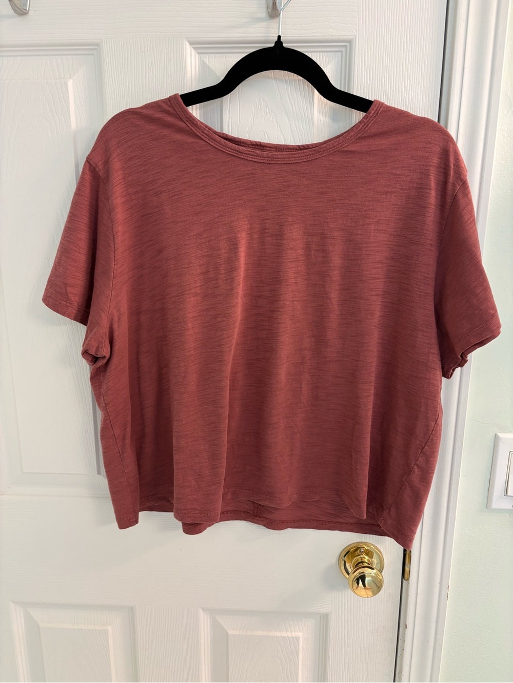 Athleta Relaxed Short-Sleeve Tee in Rosewood